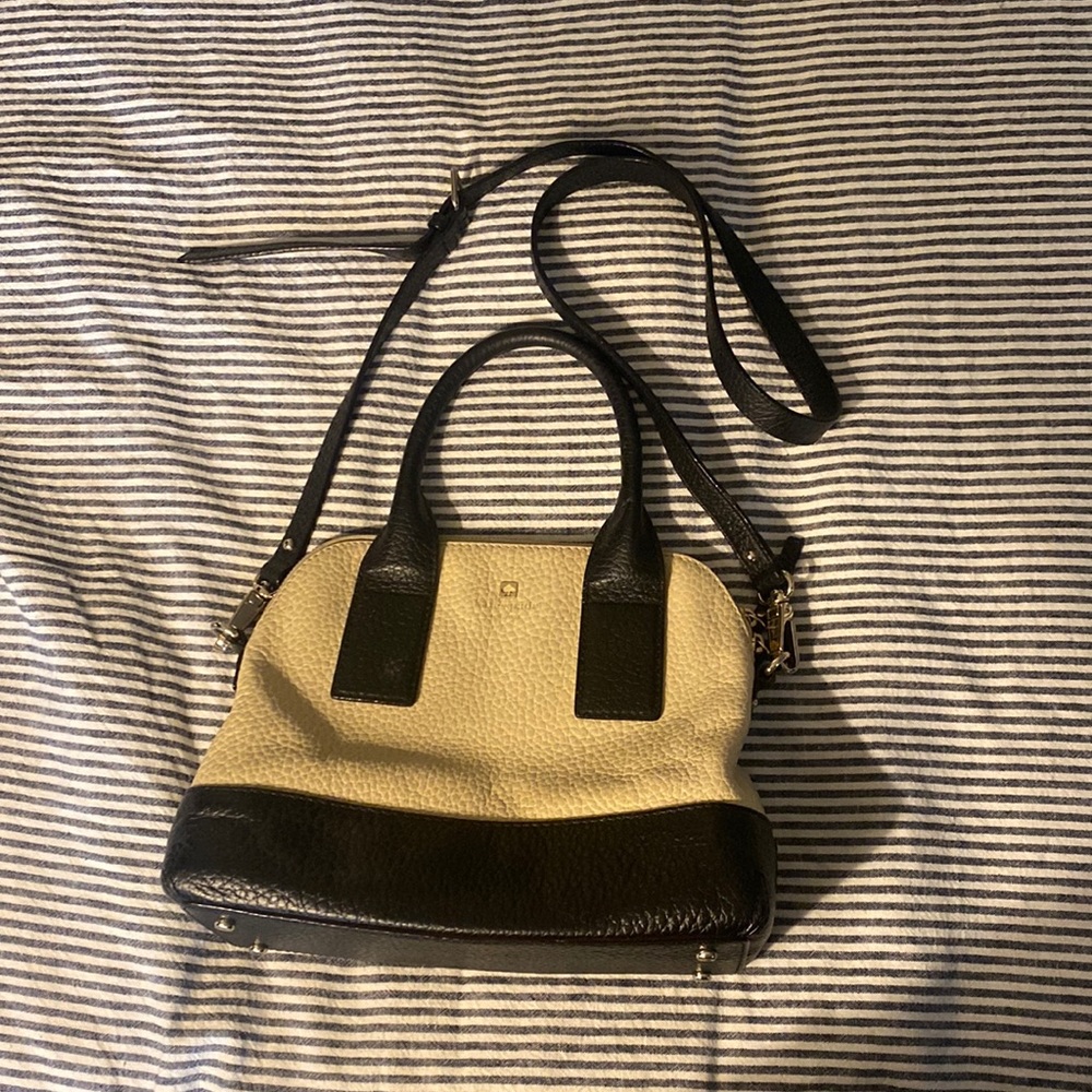 Kate Spade New York Leather Purse, Black and Cream